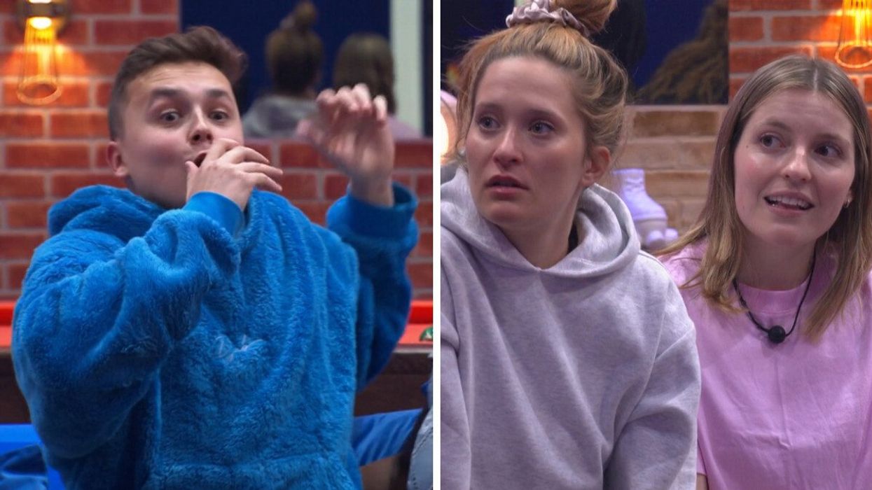 Danick Martineau, à Big Brother Célébrités. Droite : Liliane Blanco-Binette et Frédérique Turgeon à Big Brother Célébrités.