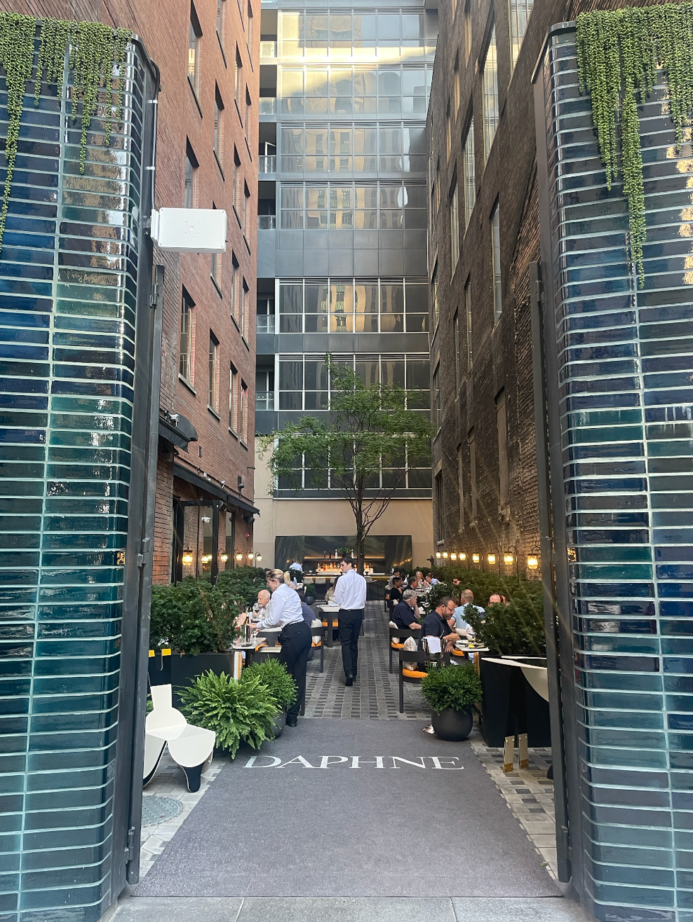 Daphne outdoor terrace.