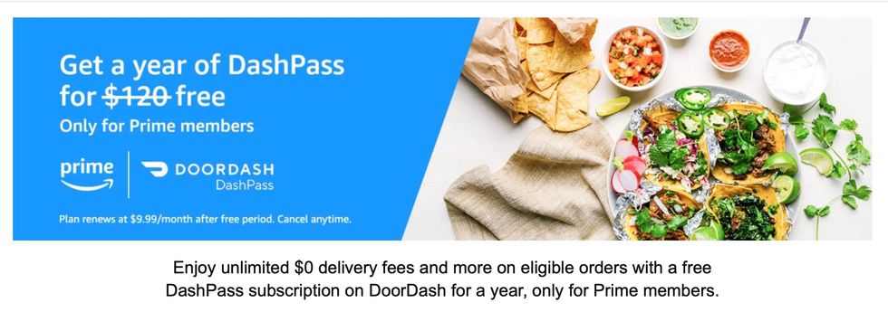 DashPass promotion advertised on Amazon.