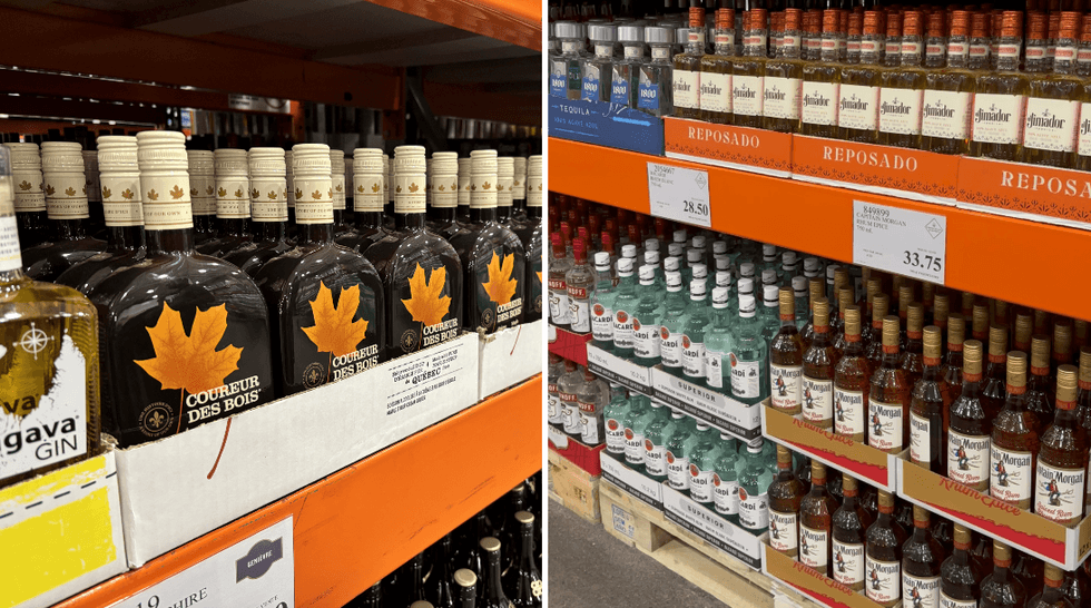 De l'alcool. Droite : de l'alcool.