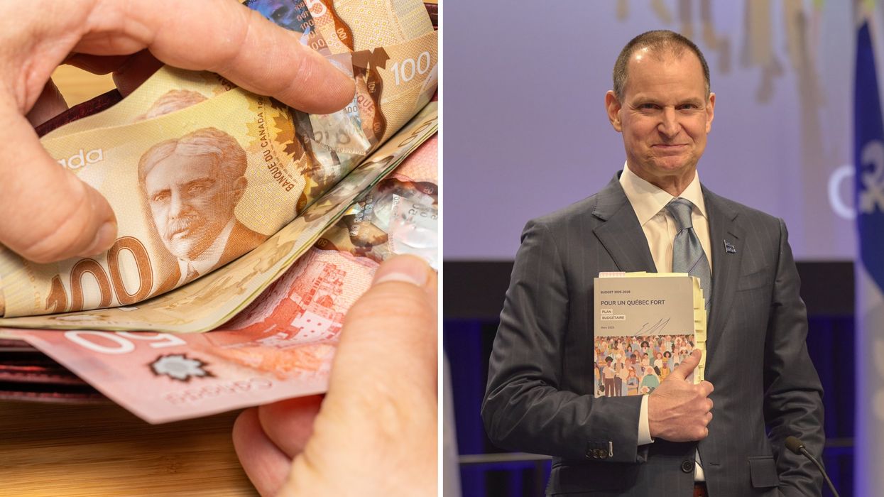 De l'argent canadien. À droite : Eric Girard.