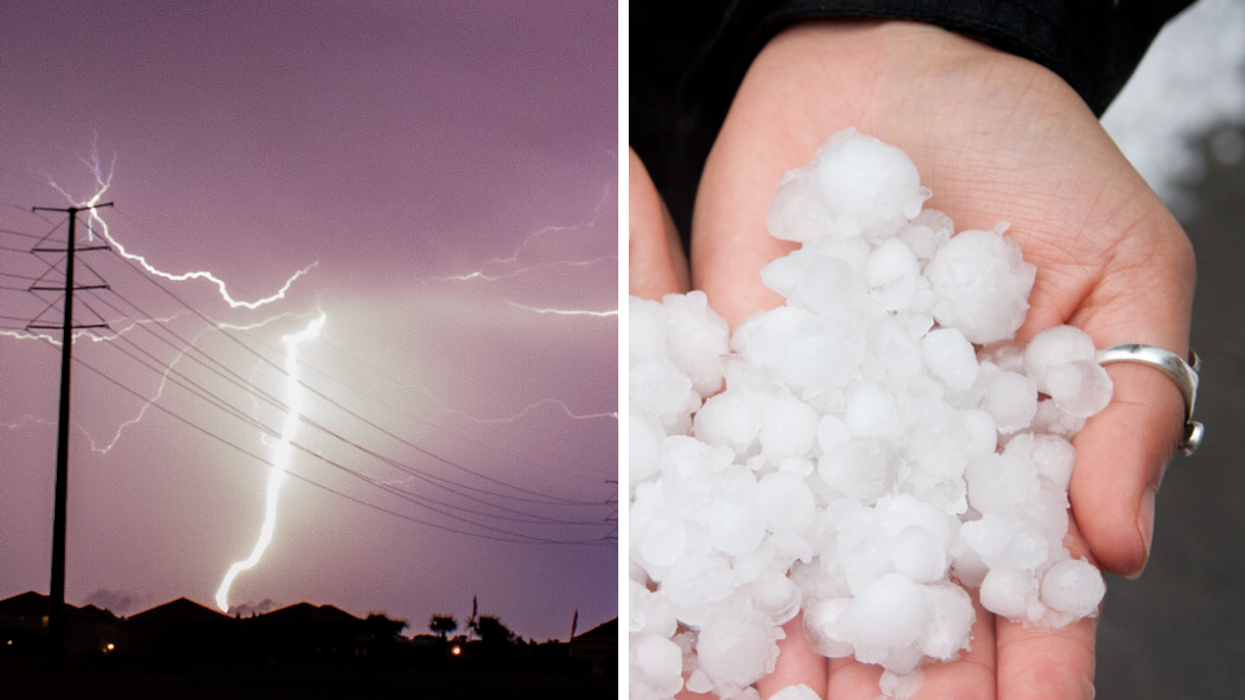De l'orage. Droite : De la grosse grêle.