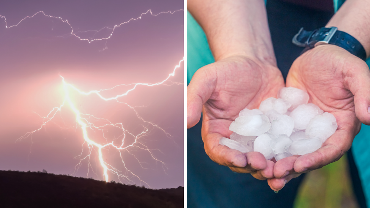 De l'orage. Droite : De la grosse grêle.
