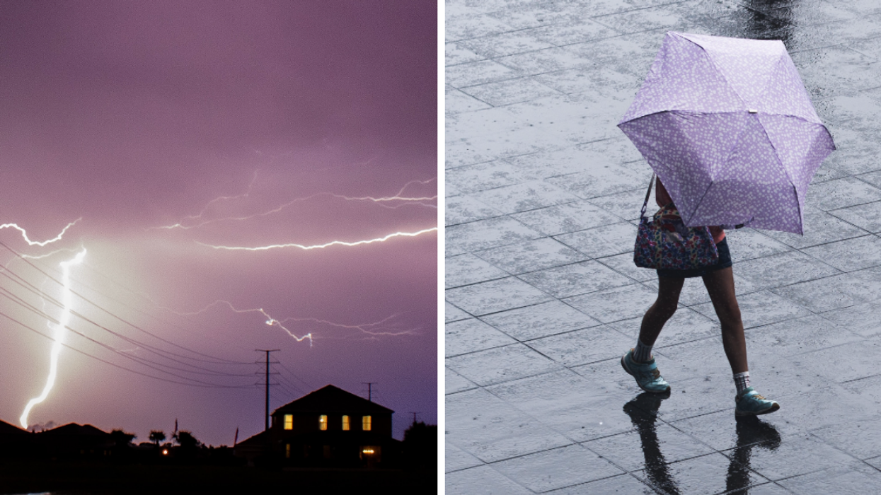 De l'orage. Droite : De la pluie.