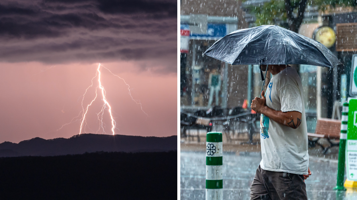 De l'orage. Droite : De la pluie.