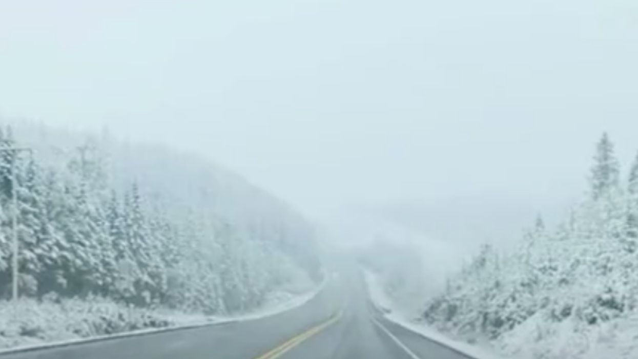 De la neige dans le parc des Laurentides entre Québec et le Saguenay ce matin