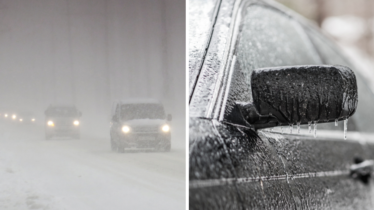 De la neige et du verglas.