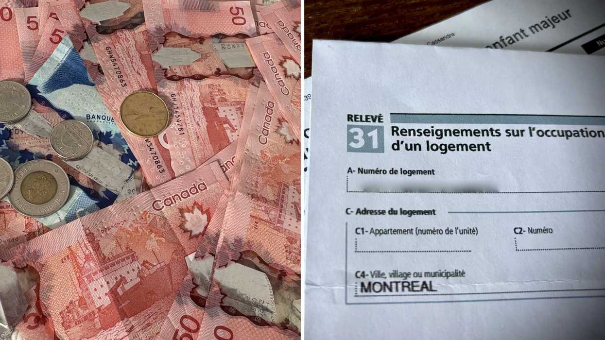 De l’argent canadien. Droite : un relevé 31.