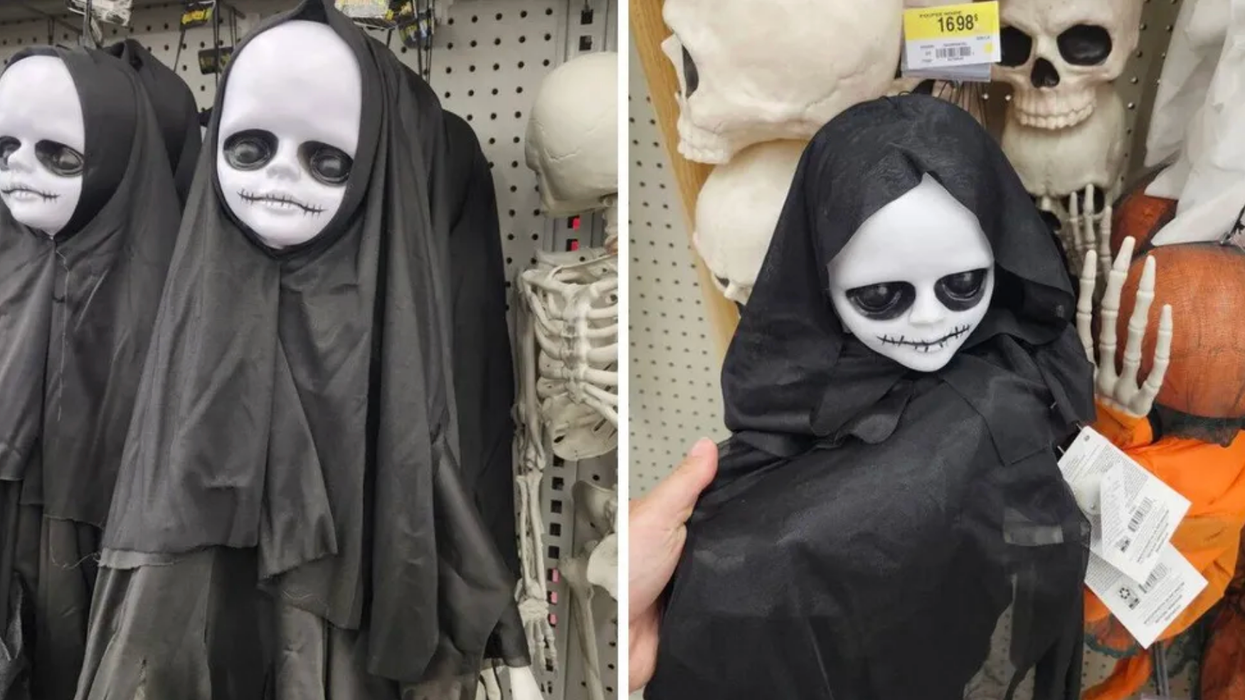 Décoration faucheuse suspendue.