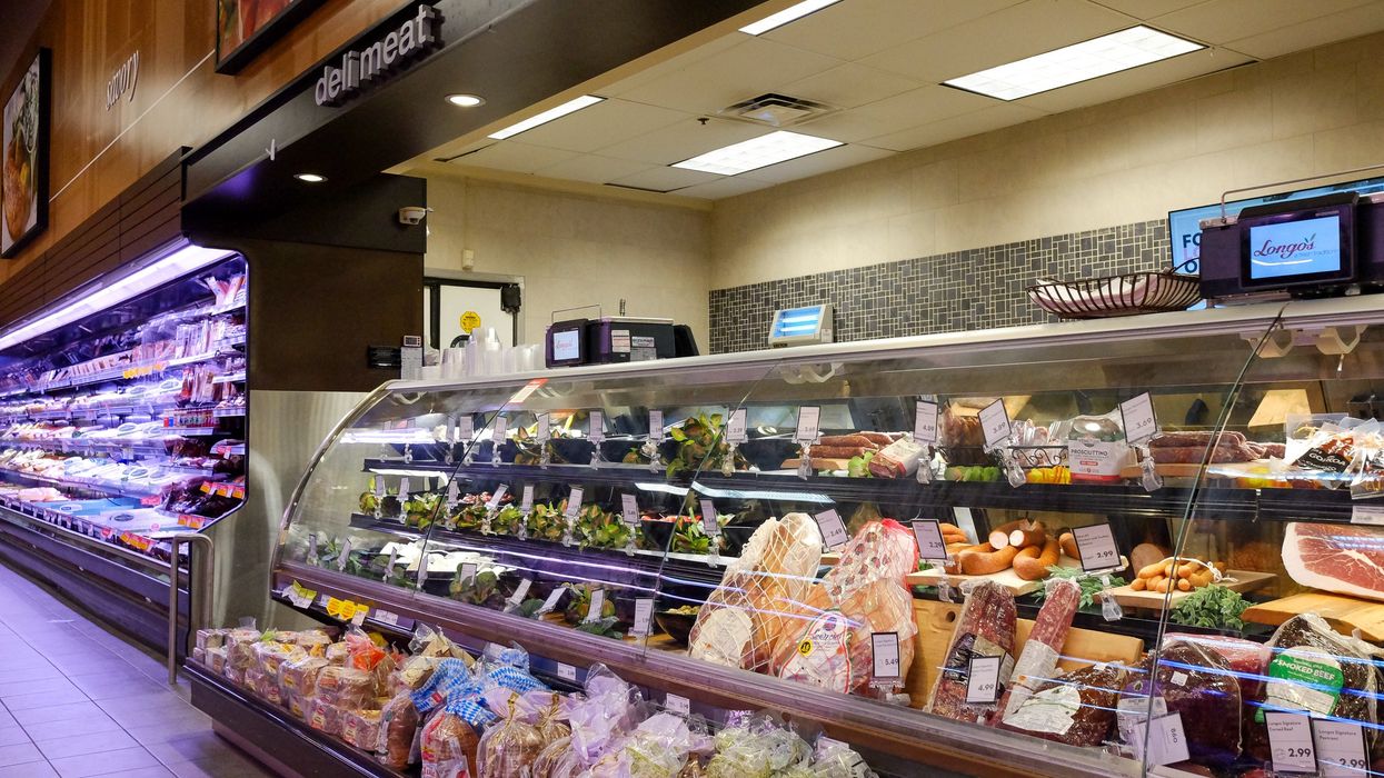 Deli meat counter at a grocery store in Canada.