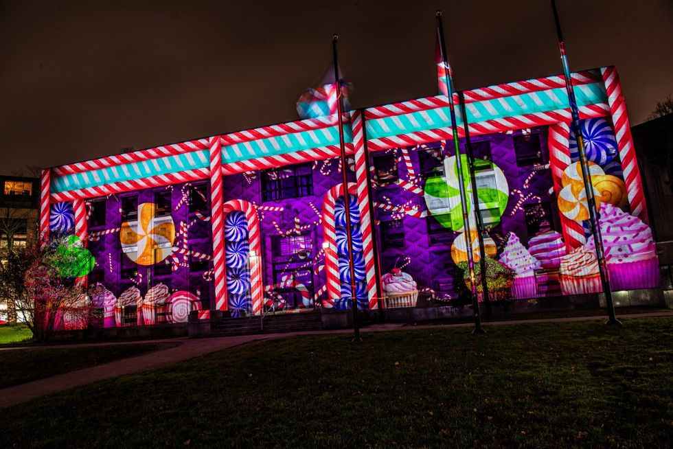 DeLIGHTful Downtown transforms Halifax's former Memorial Library with projected animations.