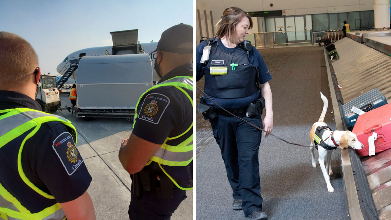Des agents des services frontaliers du Canada.