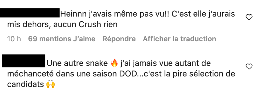 Des commentaires en ligne.
