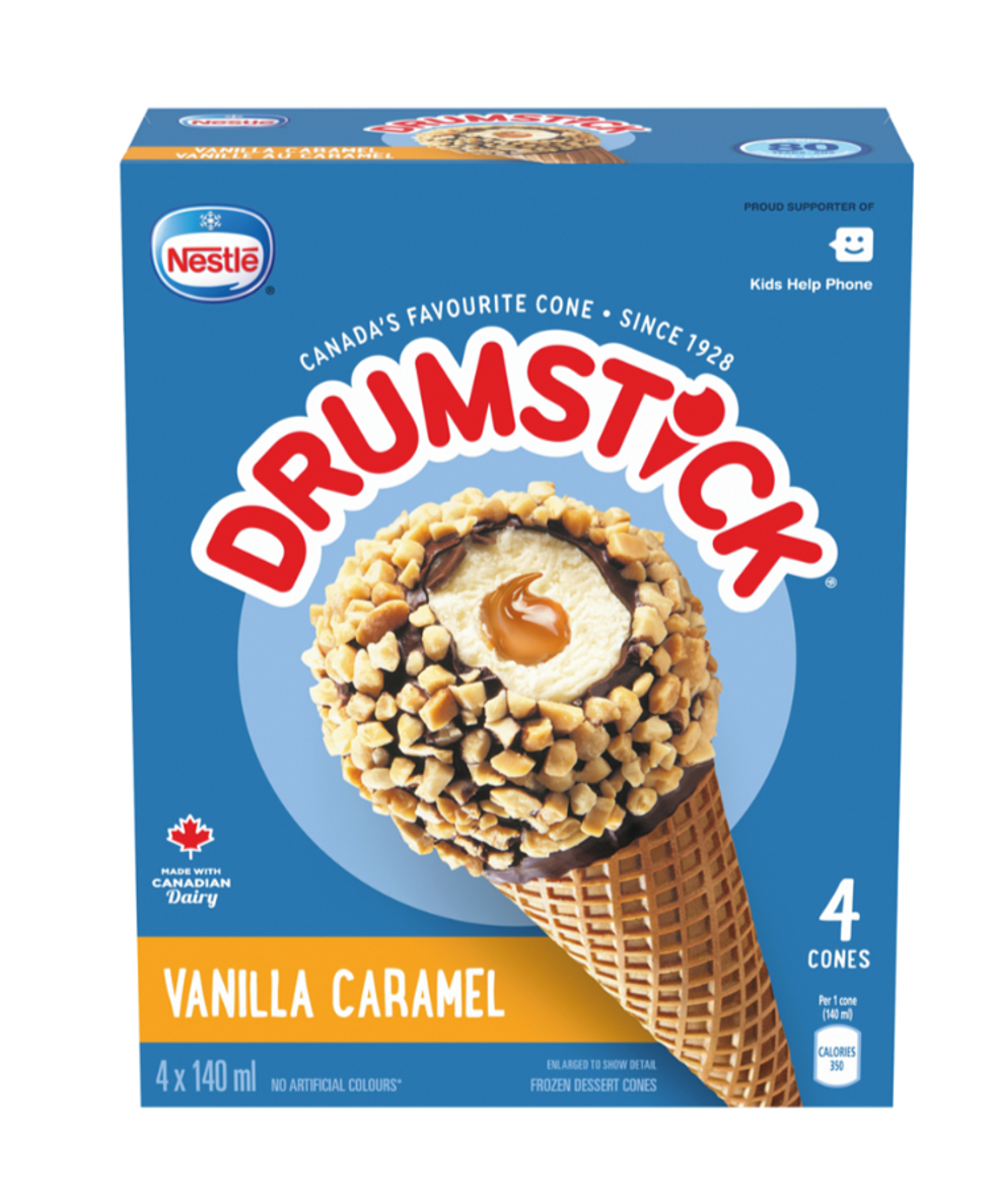 Des cornets de glace vanille caramel de la marque Drumstick.\u200b