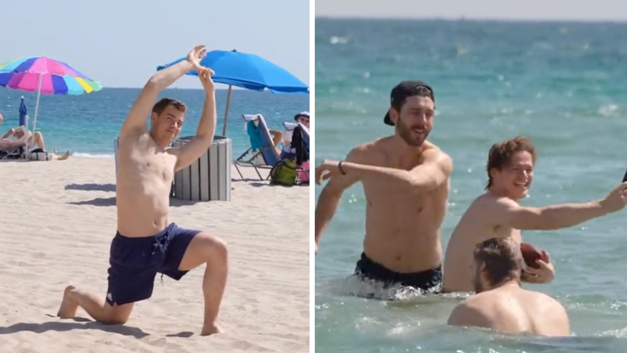 Des joueurs des Canadians de Montréal à la plage en vacances en Floride.