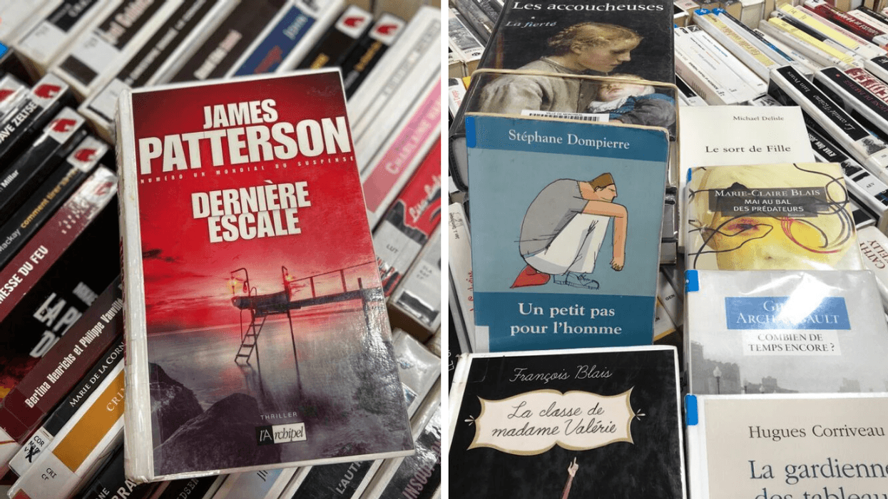 Des livres en ventes au Grand Solde de livres des Amis de la Bibliothèque de Montréal.