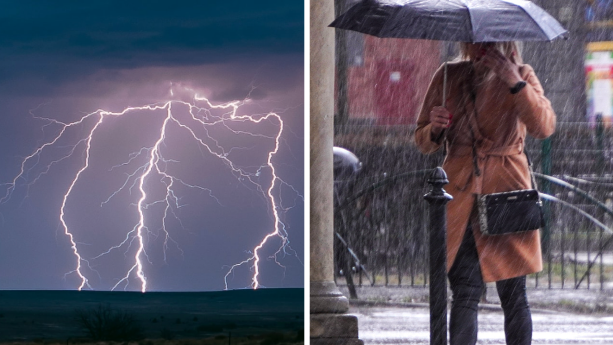 Des orages. Droite : De la pluie.