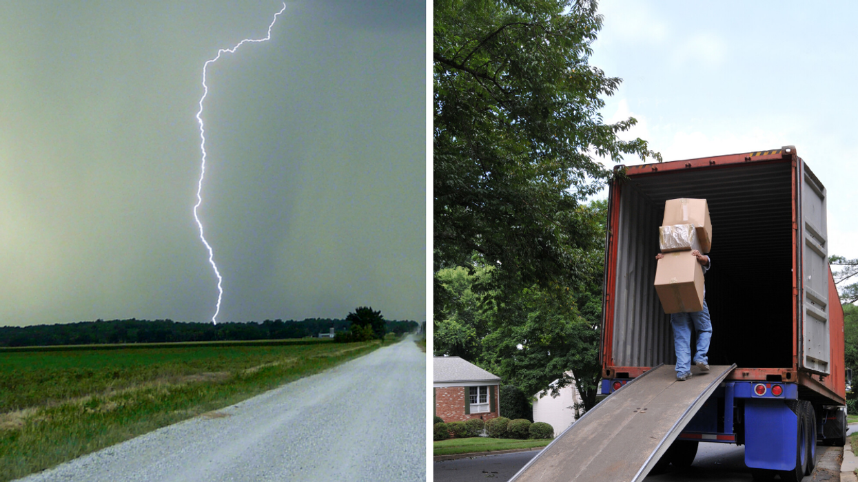 Des orages. Droite : Un déménagement.