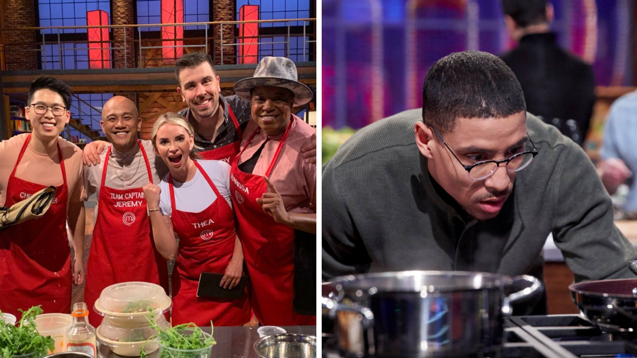 Des participants de MasterChef Canada. Droite : Un participant de MasterChef Canada.