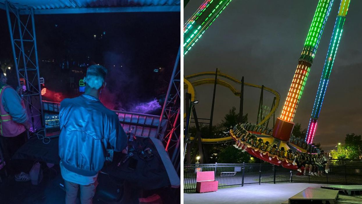 Des soirées avec DJs à La Ronde. Droite : La Ronde en soirée.