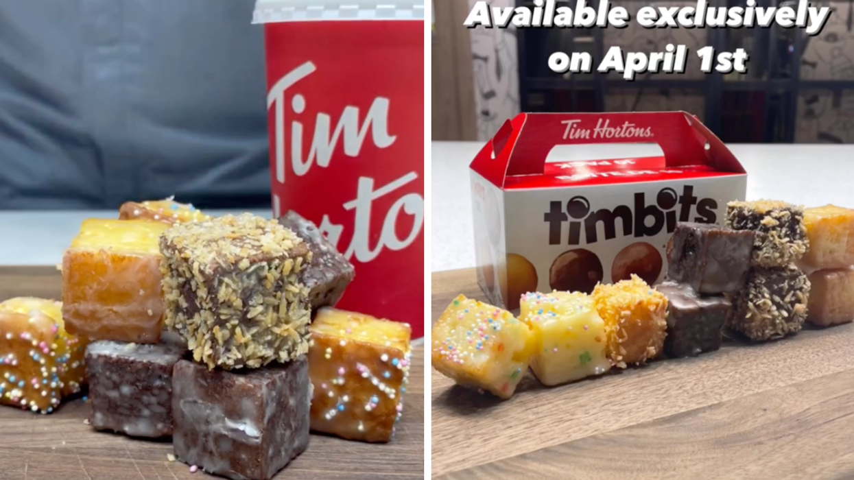 Des Timbits du Tim Hortons carrés.
