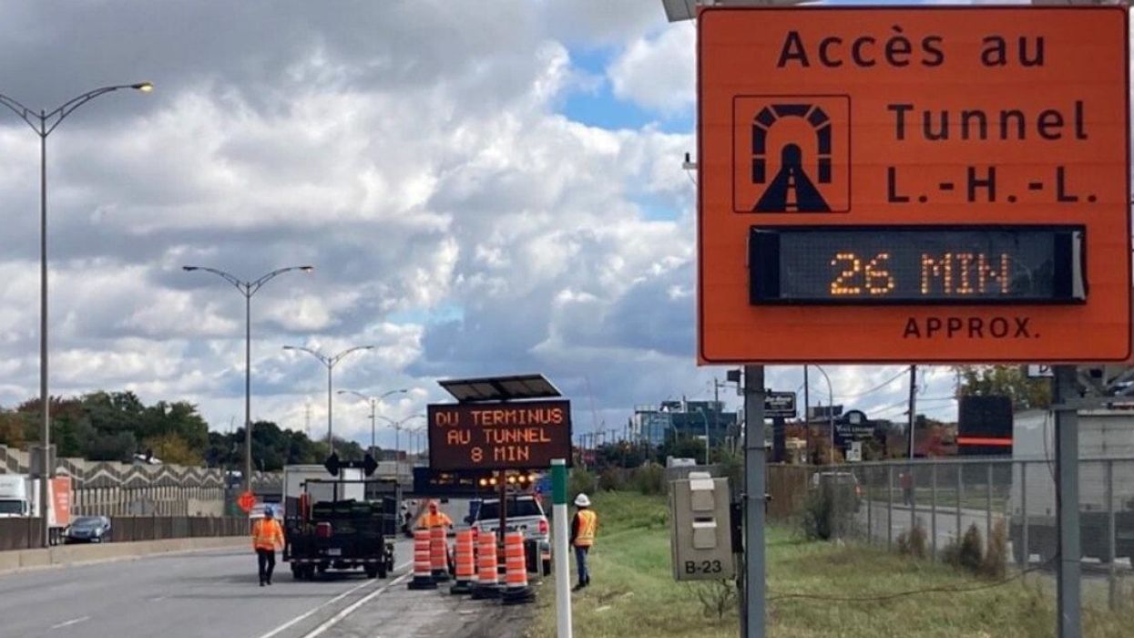 Des travaux à l'entrée du tunnel La Fontaine.