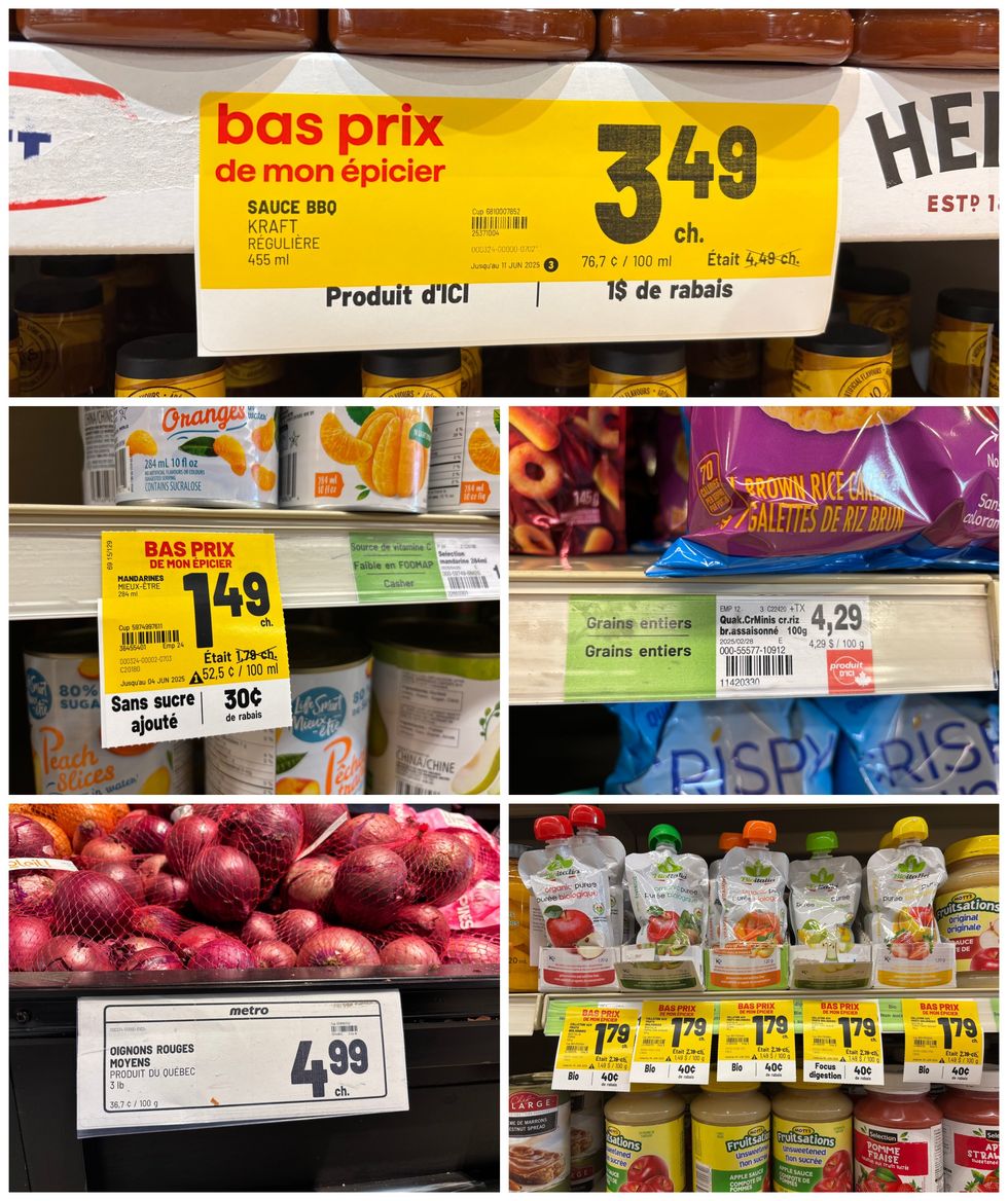 Des \u00e9tiquettes d'\u00e9picerie.