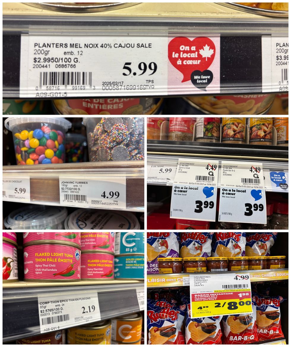 Des \u00e9tiquettes d'\u00e9picerie.