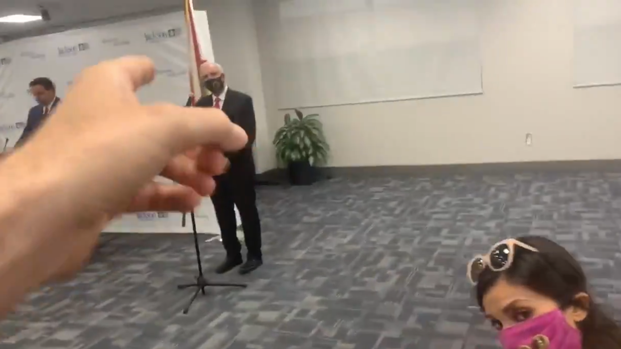 DeSantis' Press Conference Heckler Is Now Being Hailed 'The Florida Man We Need'