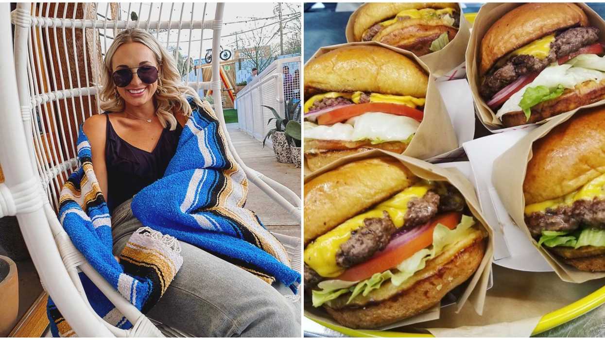 Desert Racer In Dallas Has A Patio Pop-Up With Swinging Chairs & Burgers