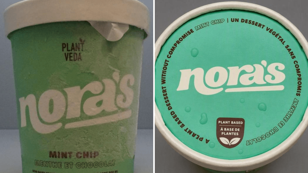 Dessert glac\u00e9 de marque Nora's.