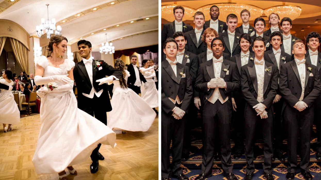 Deux danseurs. Droite : Débutants au Bal viennois.