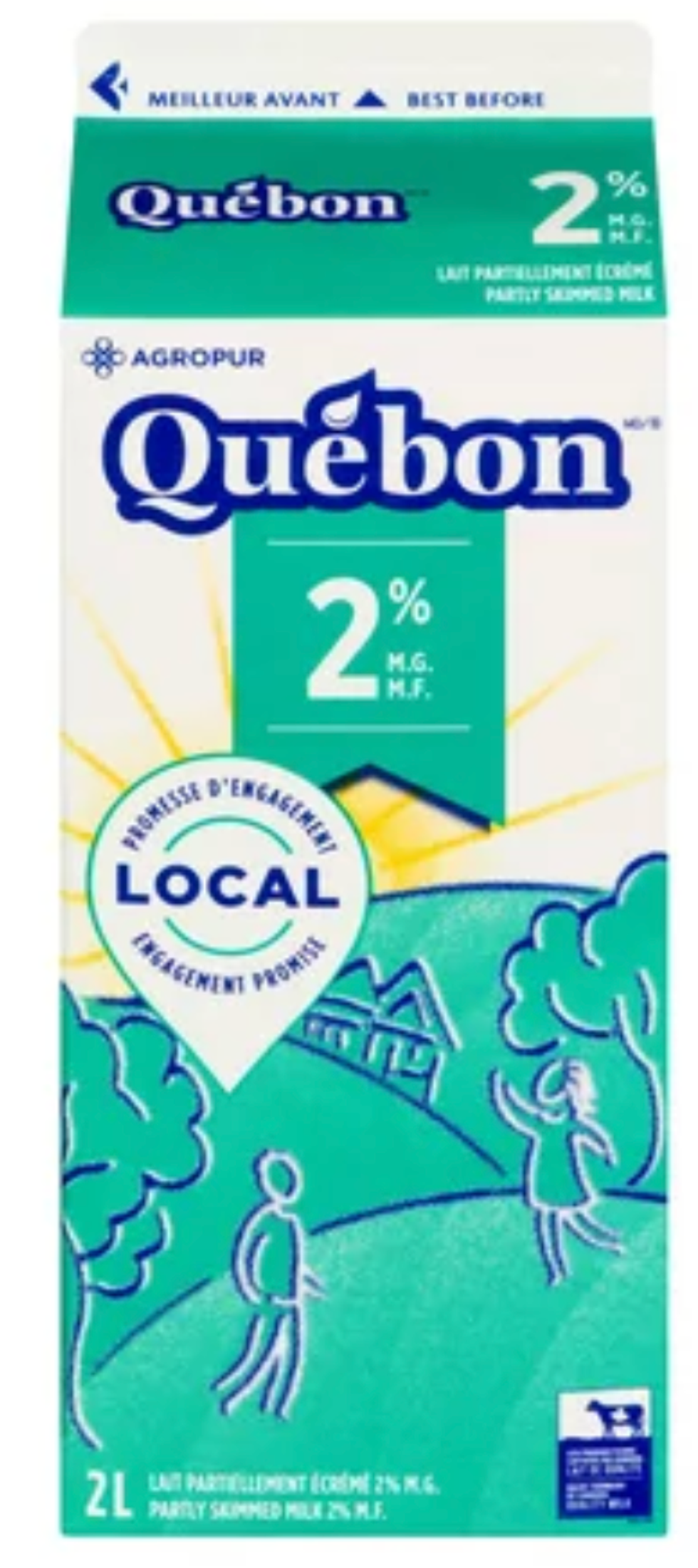 Deux litres de lait.