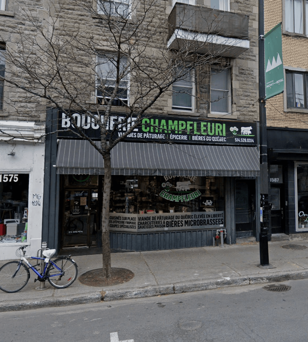 Devanture de la Boucherie Champfleuri \u00e0 Montr\u00e9al.