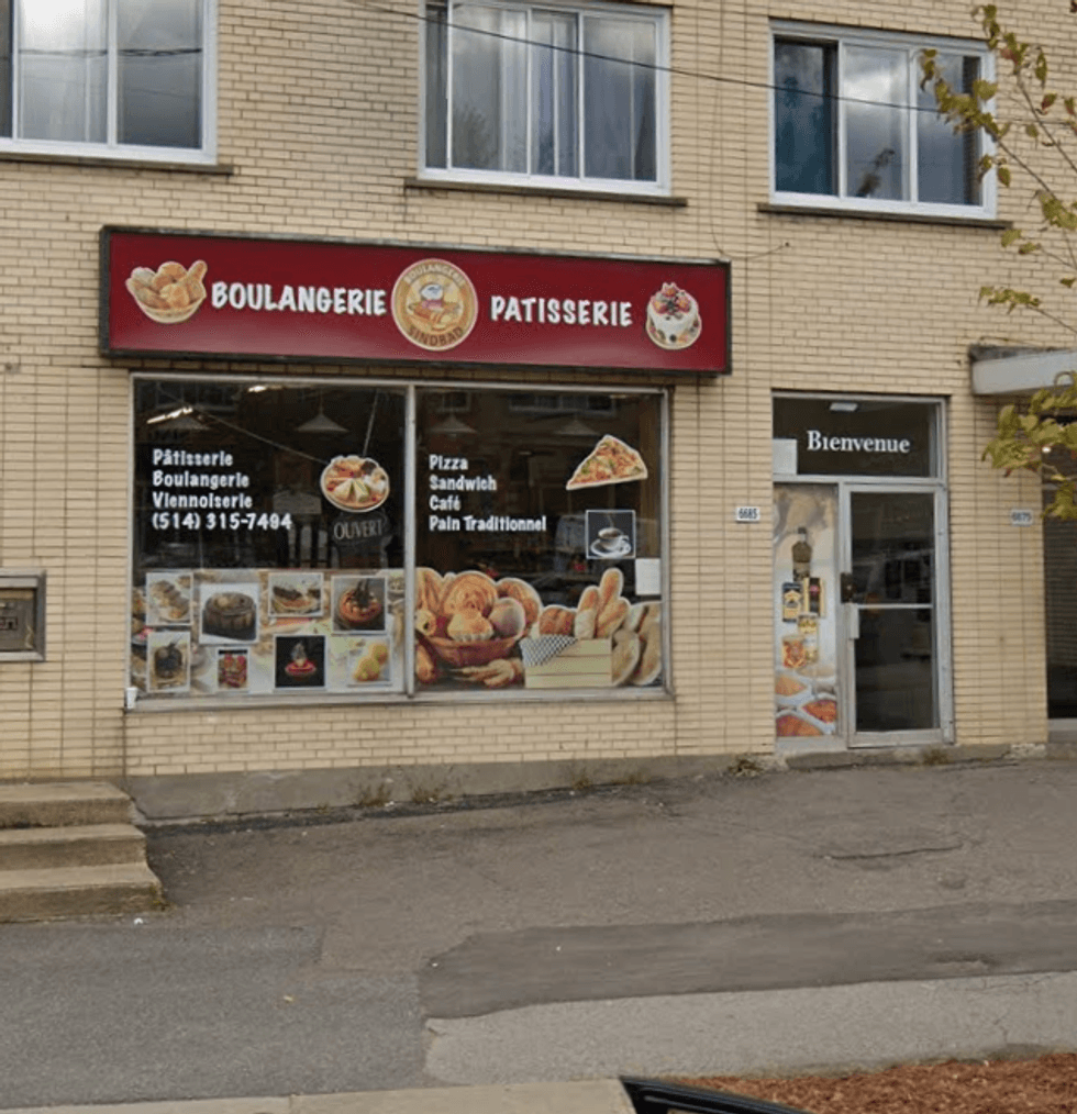 Devanture de la Boulangerie & P\u00e2tisserie Sindbad \u00e0 Montr\u00e9al.
