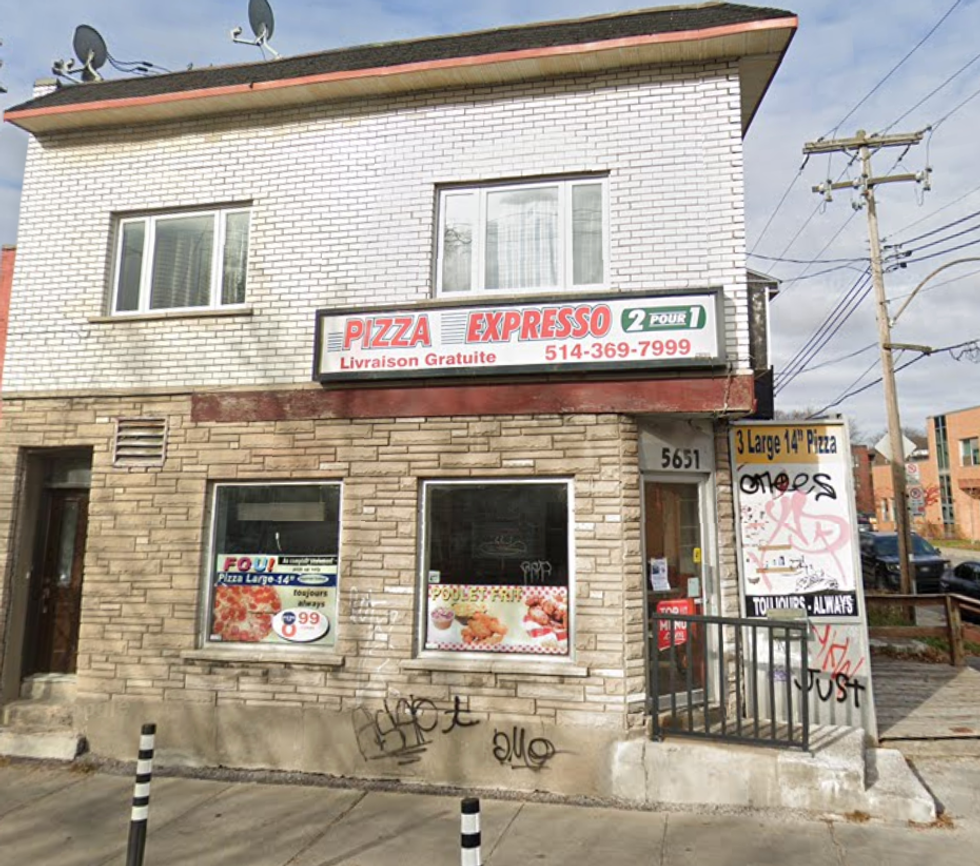 Devanture de la pizz\u00e9ria Pizza Expresso.