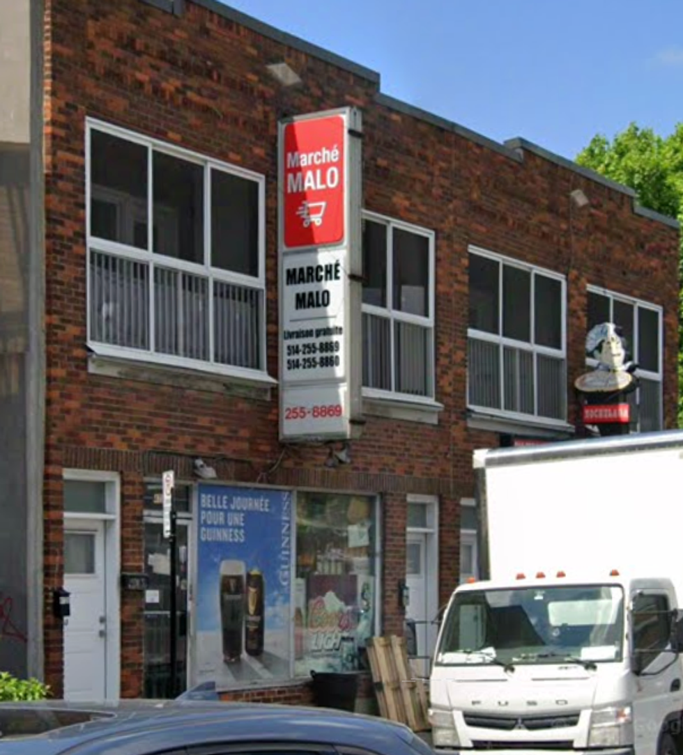 Devanture du March\u00e9 Malo \u00e0 Montr\u00e9al.