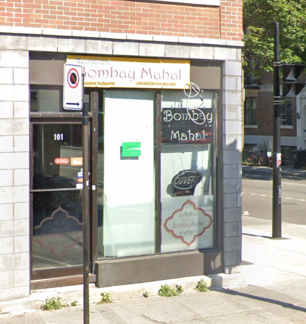Devanture du restaurant Bombay Mahal Plateau-Mont-Royal \u00e0 Montr\u00e9al.