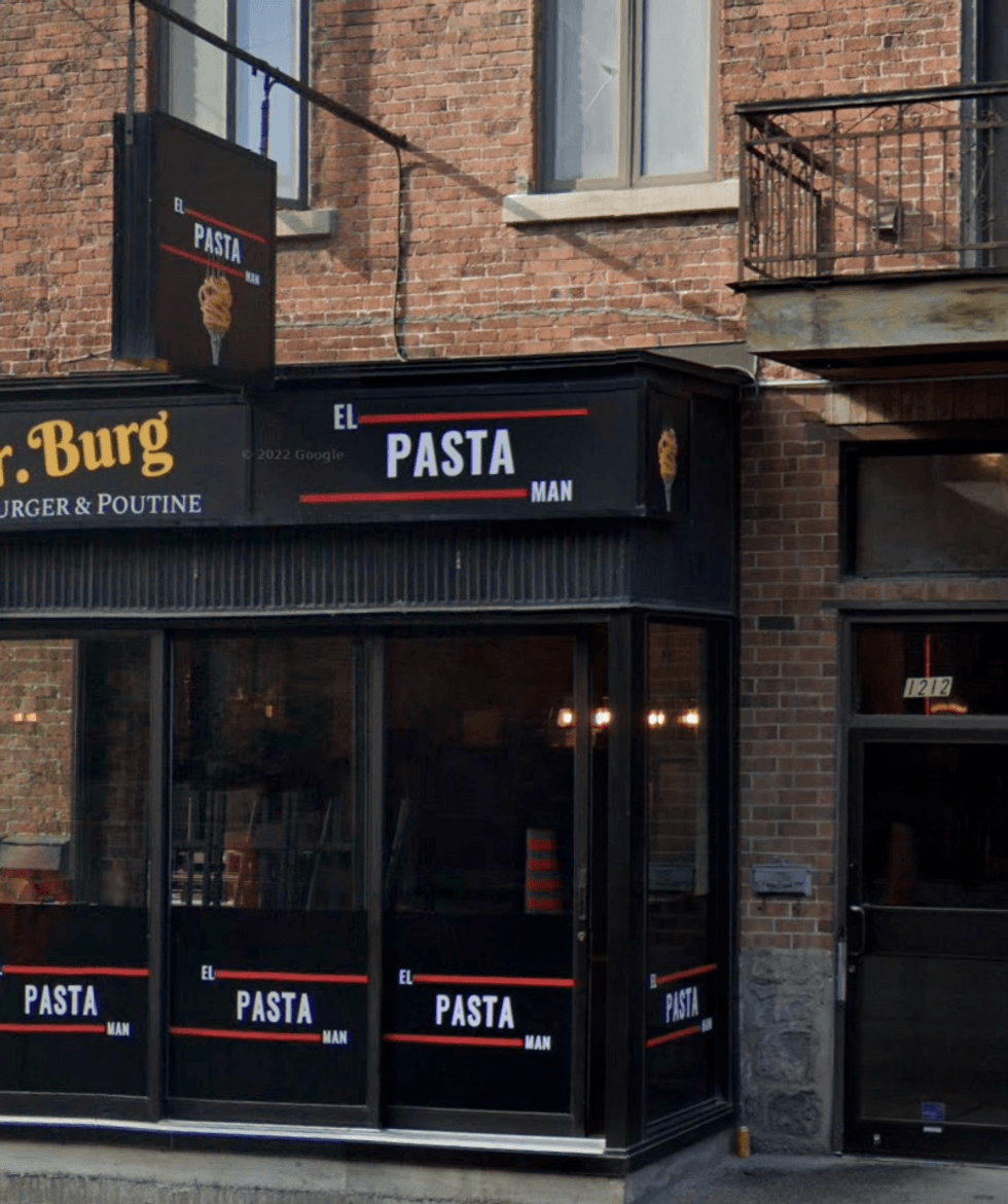 Devanture du restaurant El Pastaman \u00e0 Montr\u00e9al.