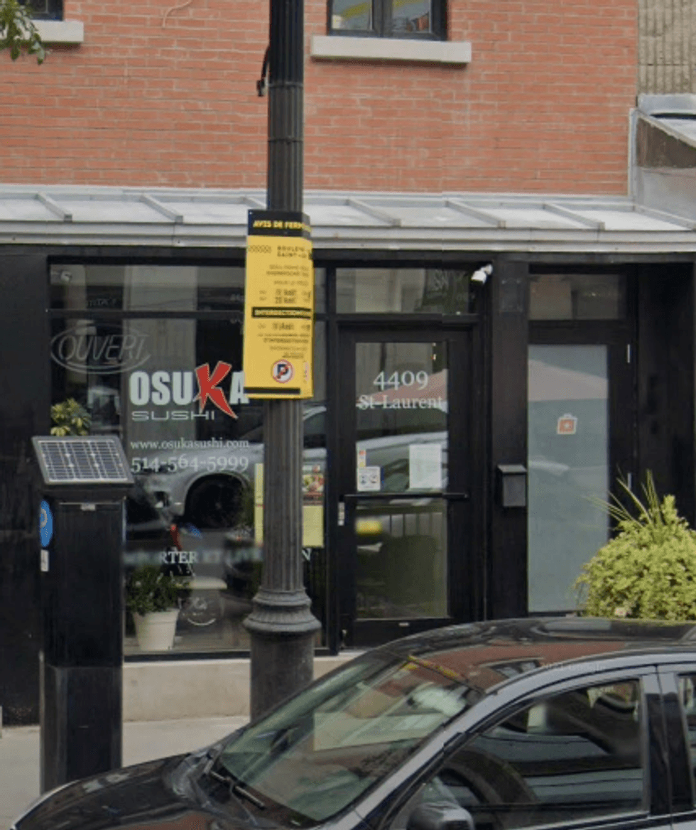 Devanture du restaurant Osuka Sushi \u00e0 Montr\u00e9al.