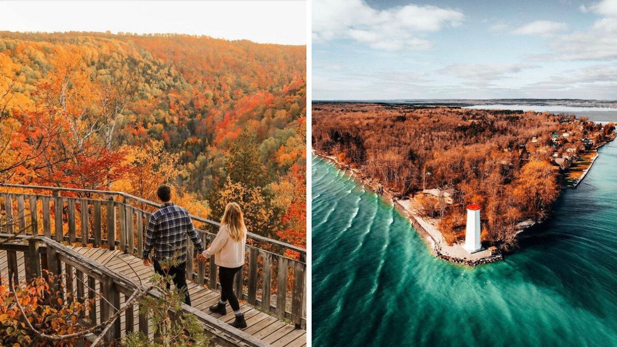Devil's Glen Provincial Park. Right: Presqu'ile Provincial Park.