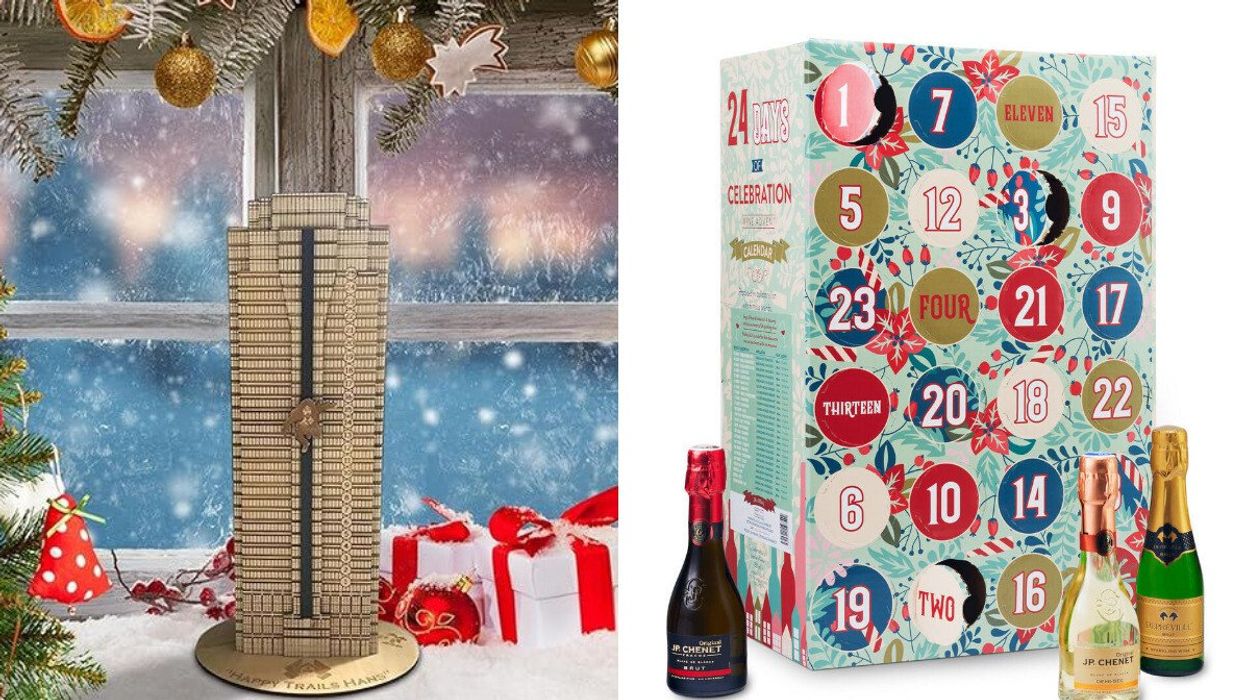 Die Hard Nakatomi Plaza Advent Calendar. Right: The JP Chenet wine advent calendar.