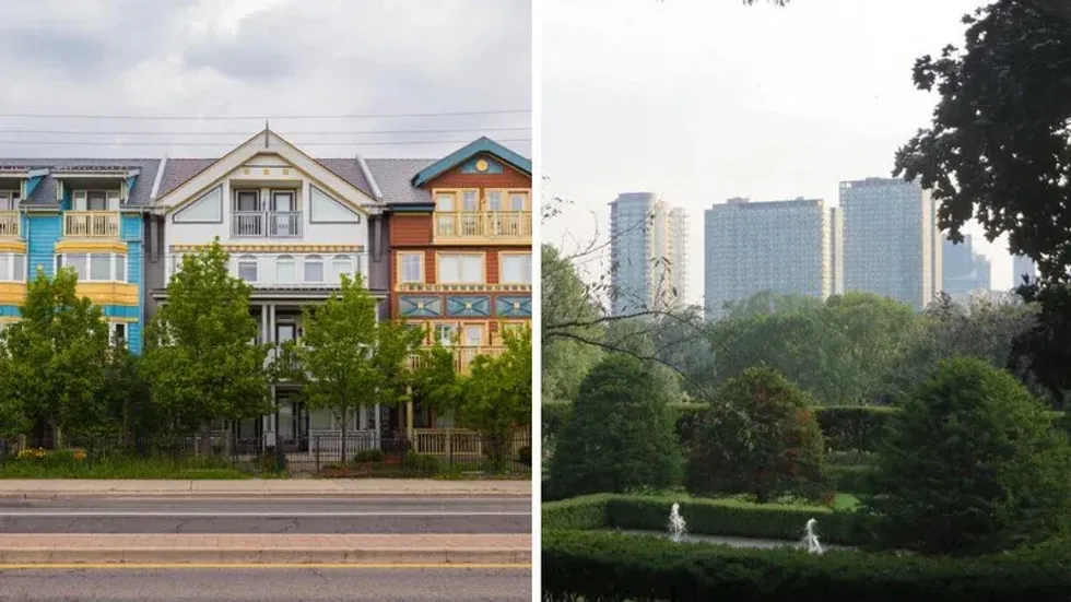 Different houses in the Beaches area. Right: Apartments overlooking High Park