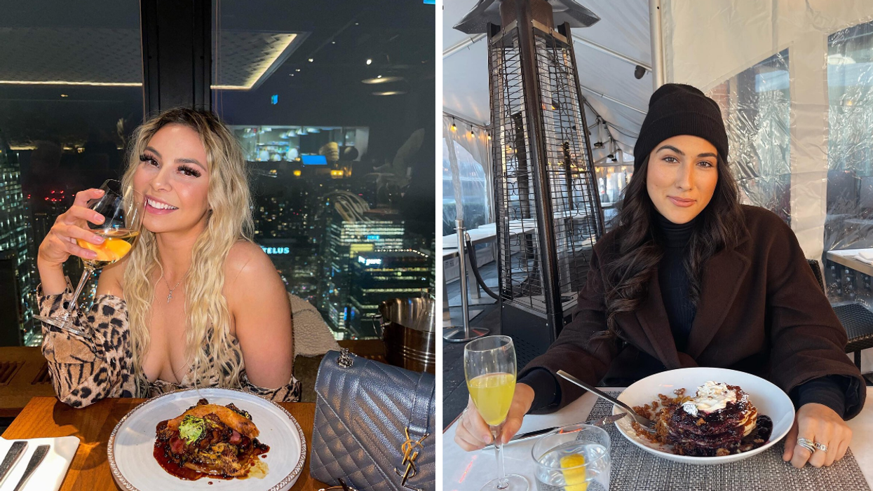 Dining inside Canoe in Toronto, Right: Dining at One Restaurant.