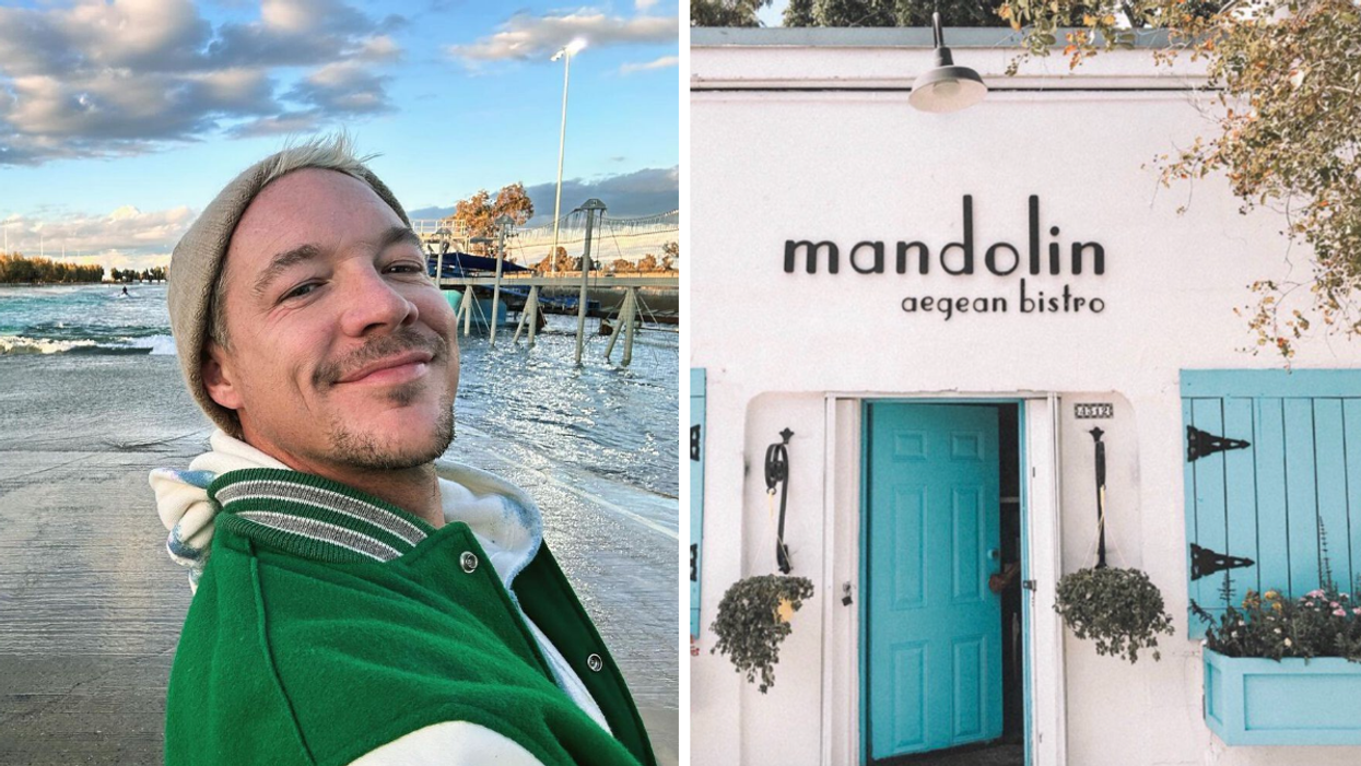 Diplo. Right: Mandolin Aegean Bistro.