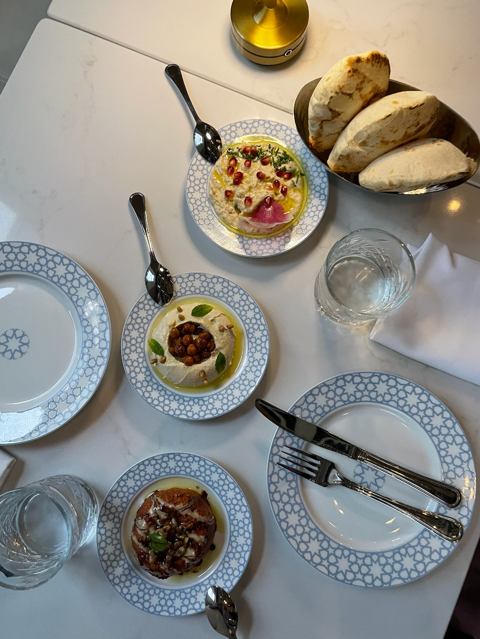 Dips and fresh bread.