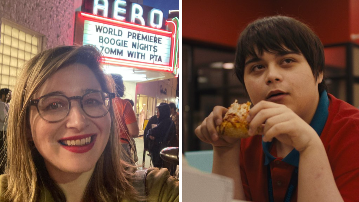 Director Chandler Levack at a screening for 'Boogie Nights.' Right: Actor Isaiah Lehtinen in Levack's 'I Like Movies.'