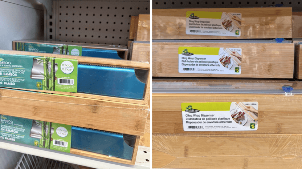 Distributeur de pellicule m\u00e9tallique ou plastique.