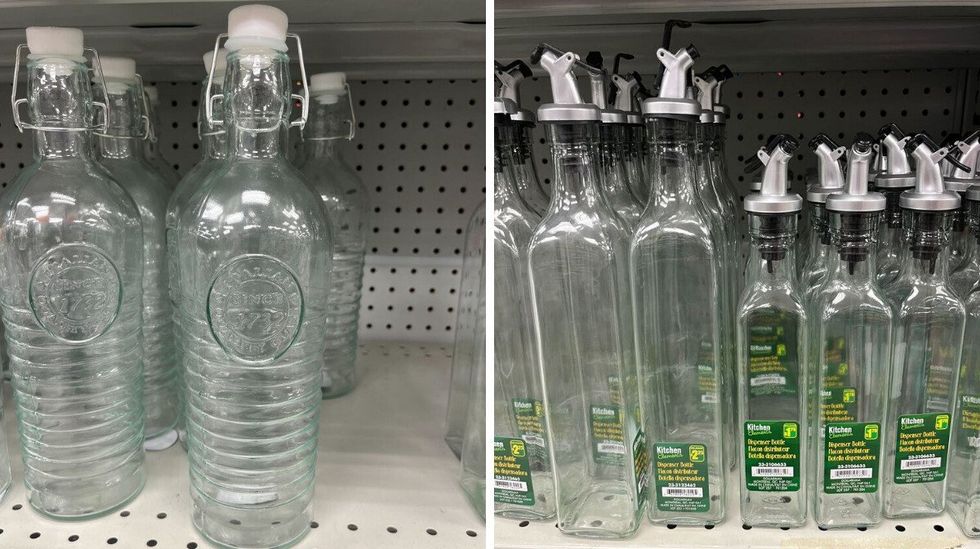 Diverses bouteilles en verre vendues au Dollarama.