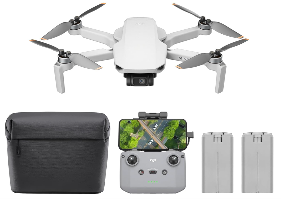 DJI Mini \u2013 Drone cam\u00e9ra 4K UHD avec stabilisation \u00e0 3 axes et 2 batteries